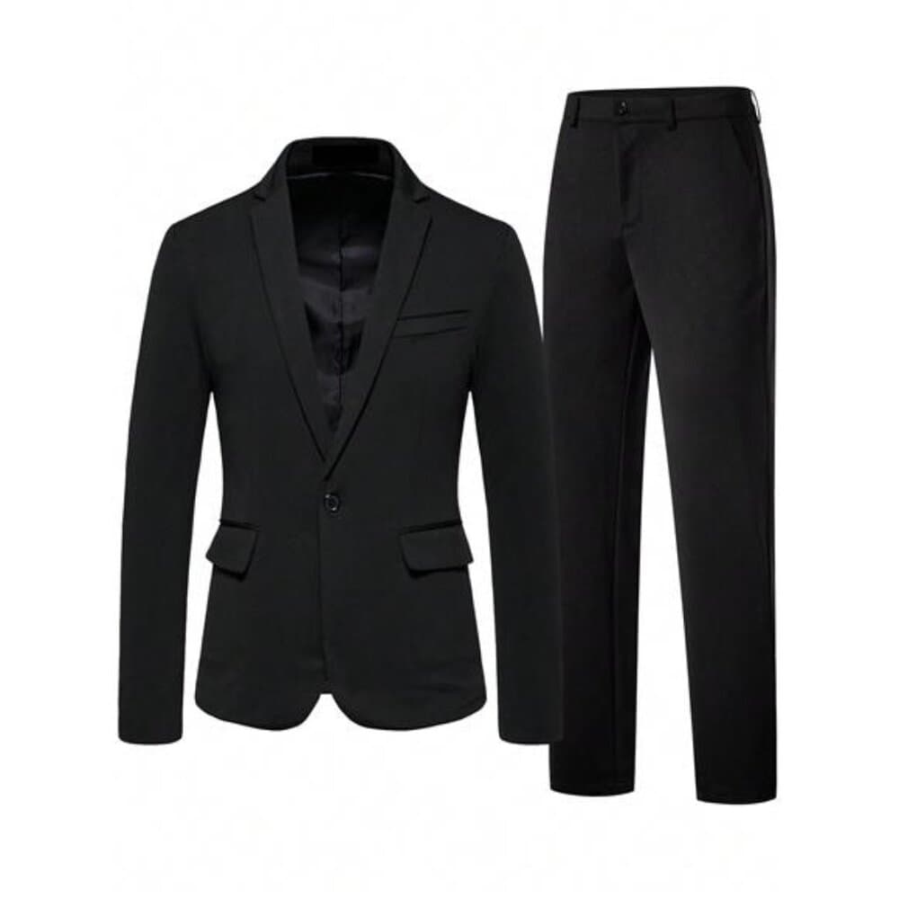 Calvornis Men Single Button Blazer & Pants - Thumbnail 2