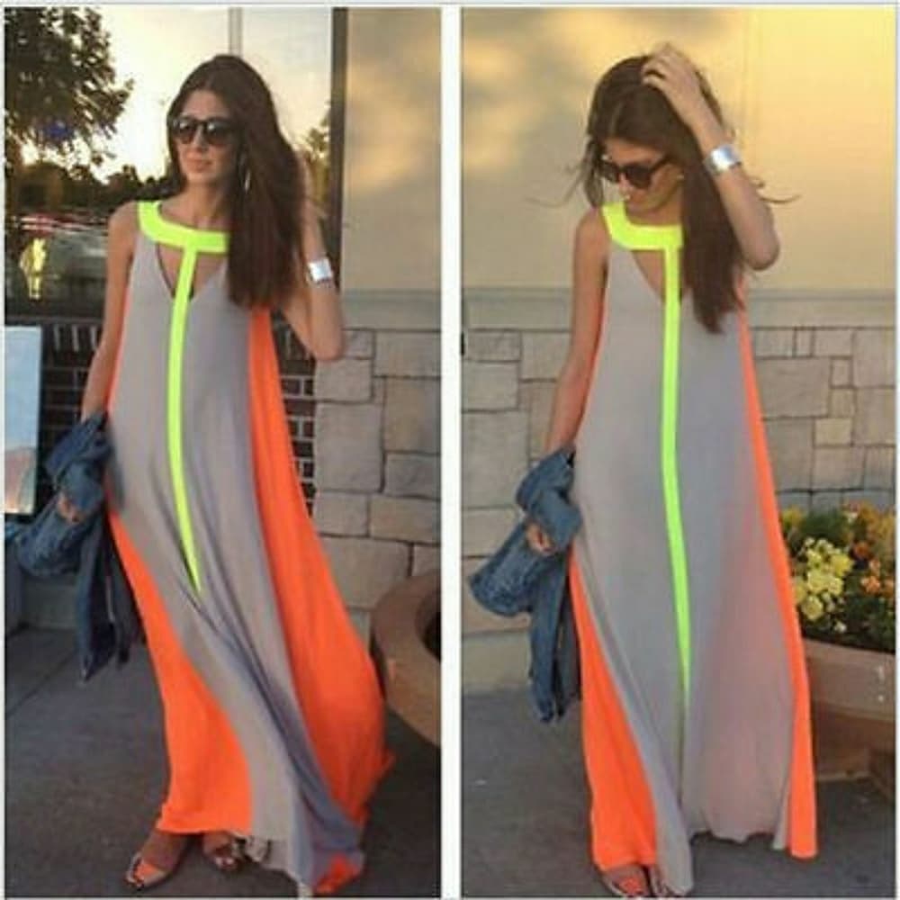 Multicolor Maxi Sundress - Thumbnail 9