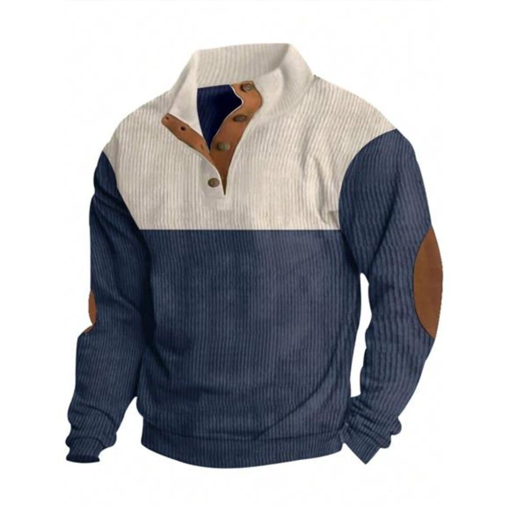 Men Color Block Polo Shirt For Spring And Autumn - Thumbnail 7