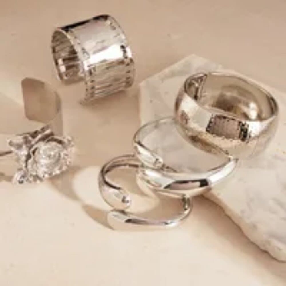 Elegant Irregular Water Drop Flower Open Solid Color Alloy Bracelet Luxury - Thumbnail 4