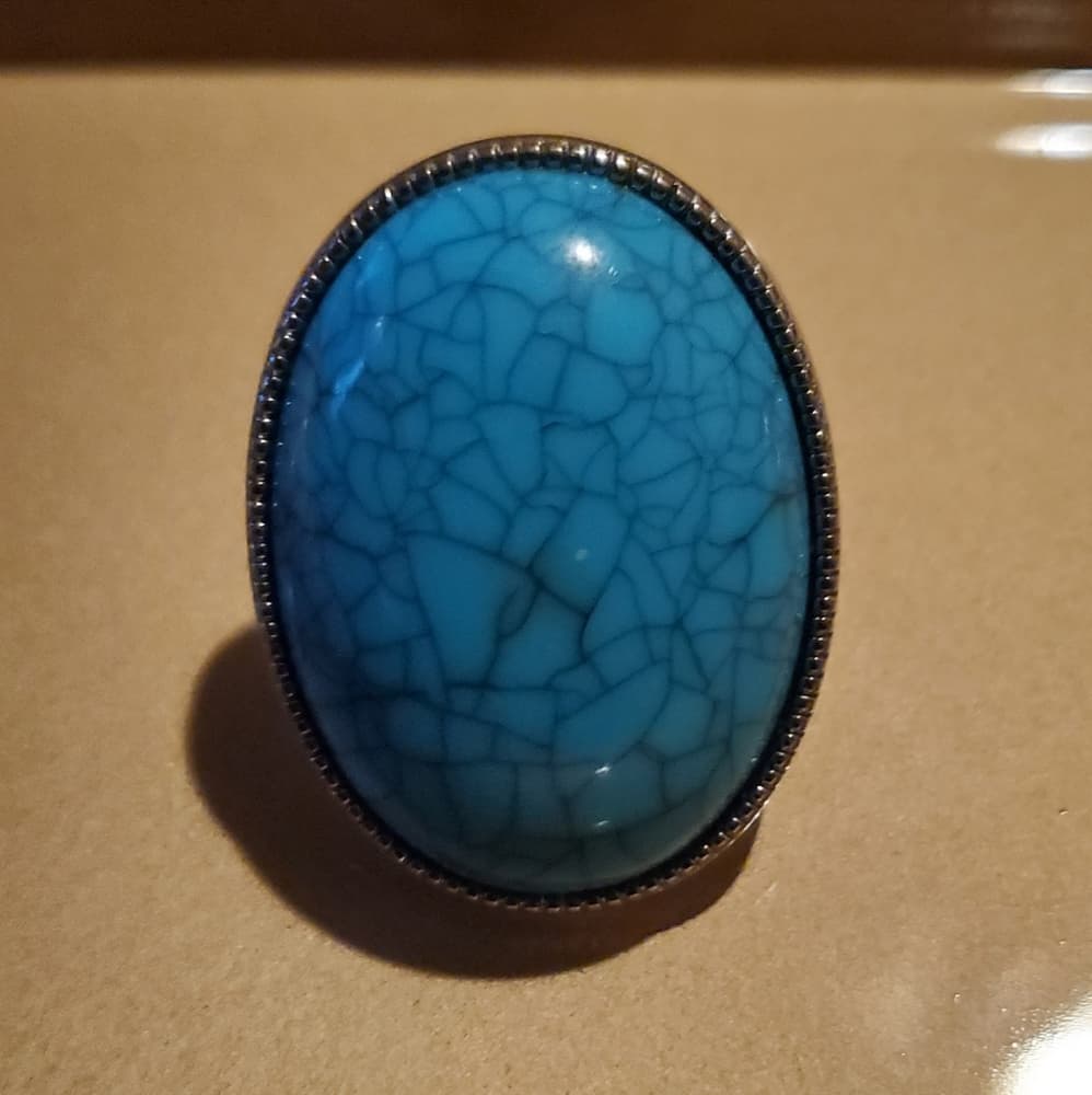 Unique Vintage Turquoise Stone Ring - Thumbnail 4