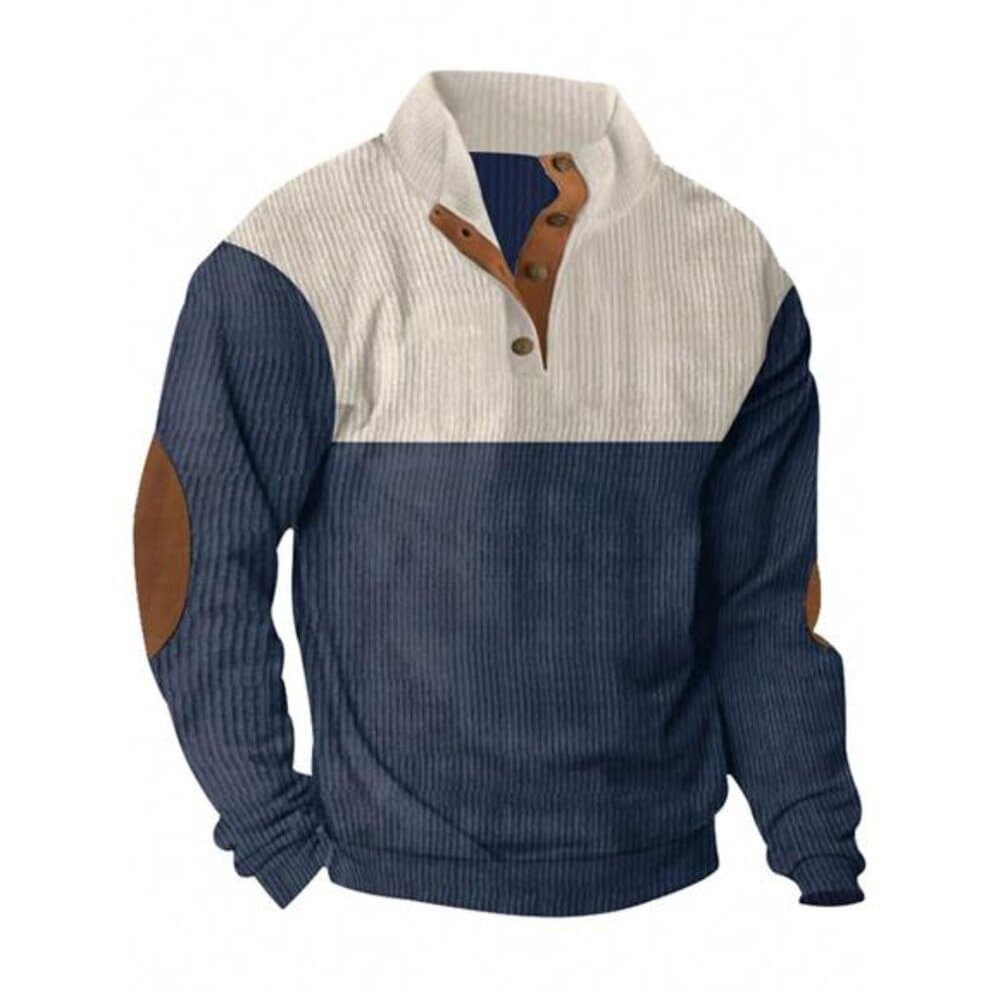 Men Color Block Polo Shirt For Spring And Autumn - Thumbnail 2