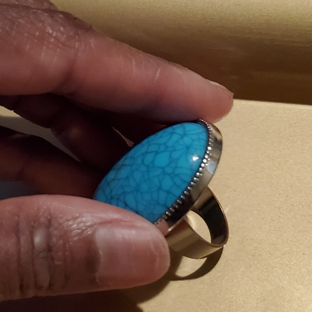 Unique Vintage Turquoise Stone Ring - Thumbnail 3