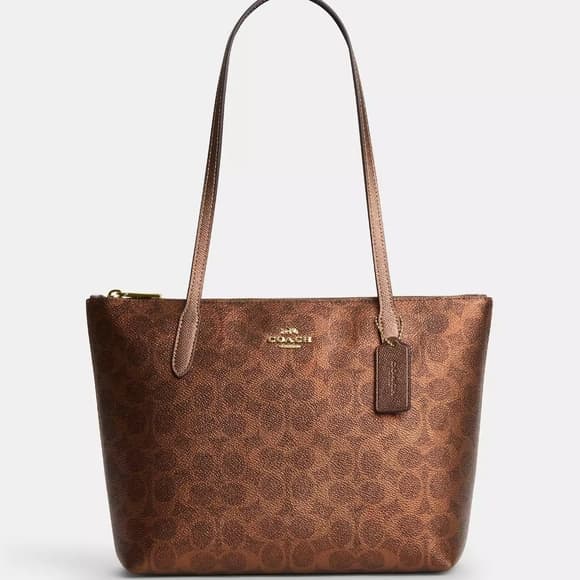 Coach Tan Signature Tote Bag - Thumbnail 8