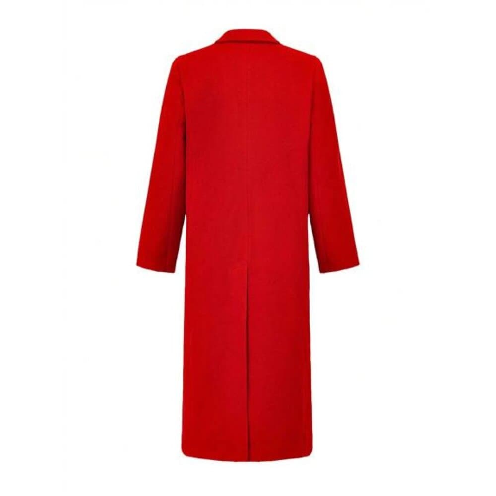 Women's Winter Wool Coat Single-Breasted Pea Coat Casual Long Lapel Work - Thumbnail 3