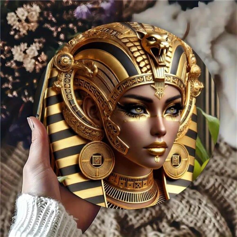 Elegant Egyptian Queen Sign] Elegant 1pc 2D Flat Ancient Egyptian Queen Metal - Thumbnail 4