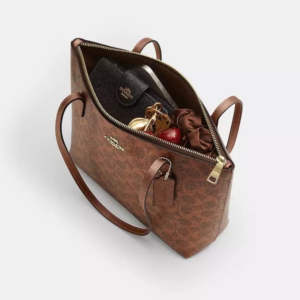 Coach Tan Signature Tote Bag - Thumbnail 4