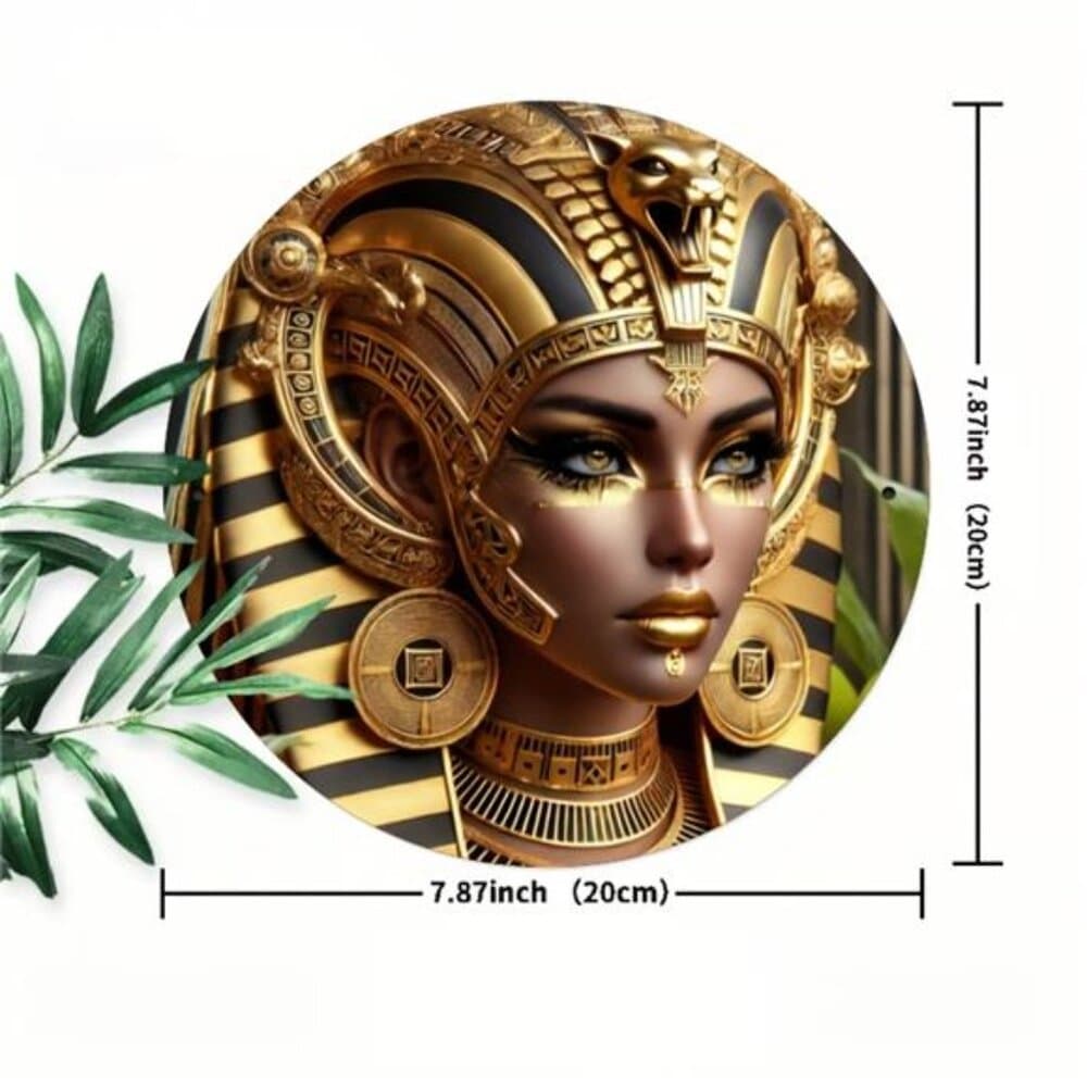 Elegant Egyptian Queen Sign] Elegant 1pc 2D Flat Ancient Egyptian Queen Metal
