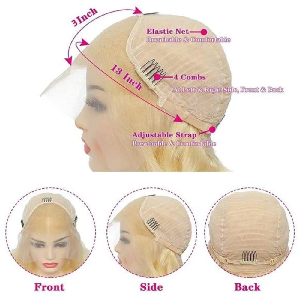 Honey Blonde Kinky Curly Synthetic Lace Front Wig - 13x3 HD Pre-Plucked - Thumbnail 5