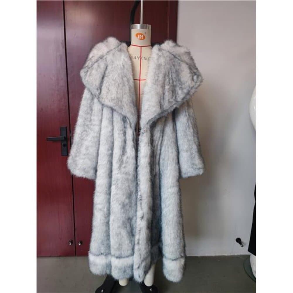Winter Fashion Fomen's Fur Coat Long Hooded Women's Thick Thermal Coat Fluffy - Thumbnail 4