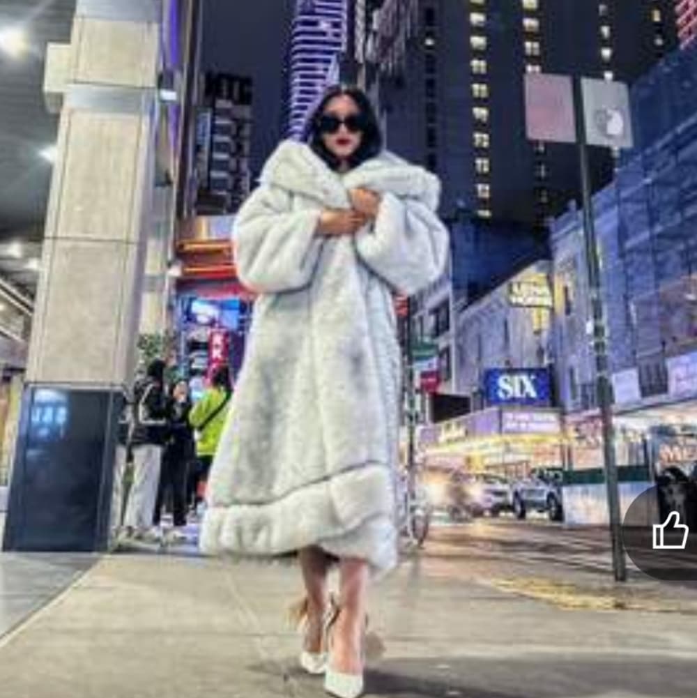 Winter Fashion Fomen's Fur Coat Long Hooded Women's Thick Thermal Coat Fluffy - Thumbnail 14
