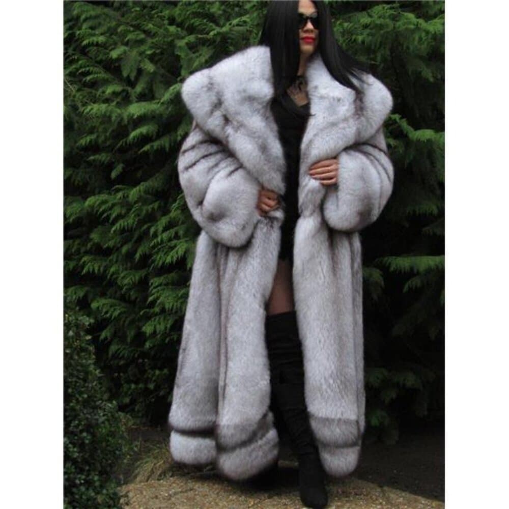 Winter Fashion Fomen's Fur Coat Long Hooded Women's Thick Thermal Coat Fluffy - Thumbnail 3