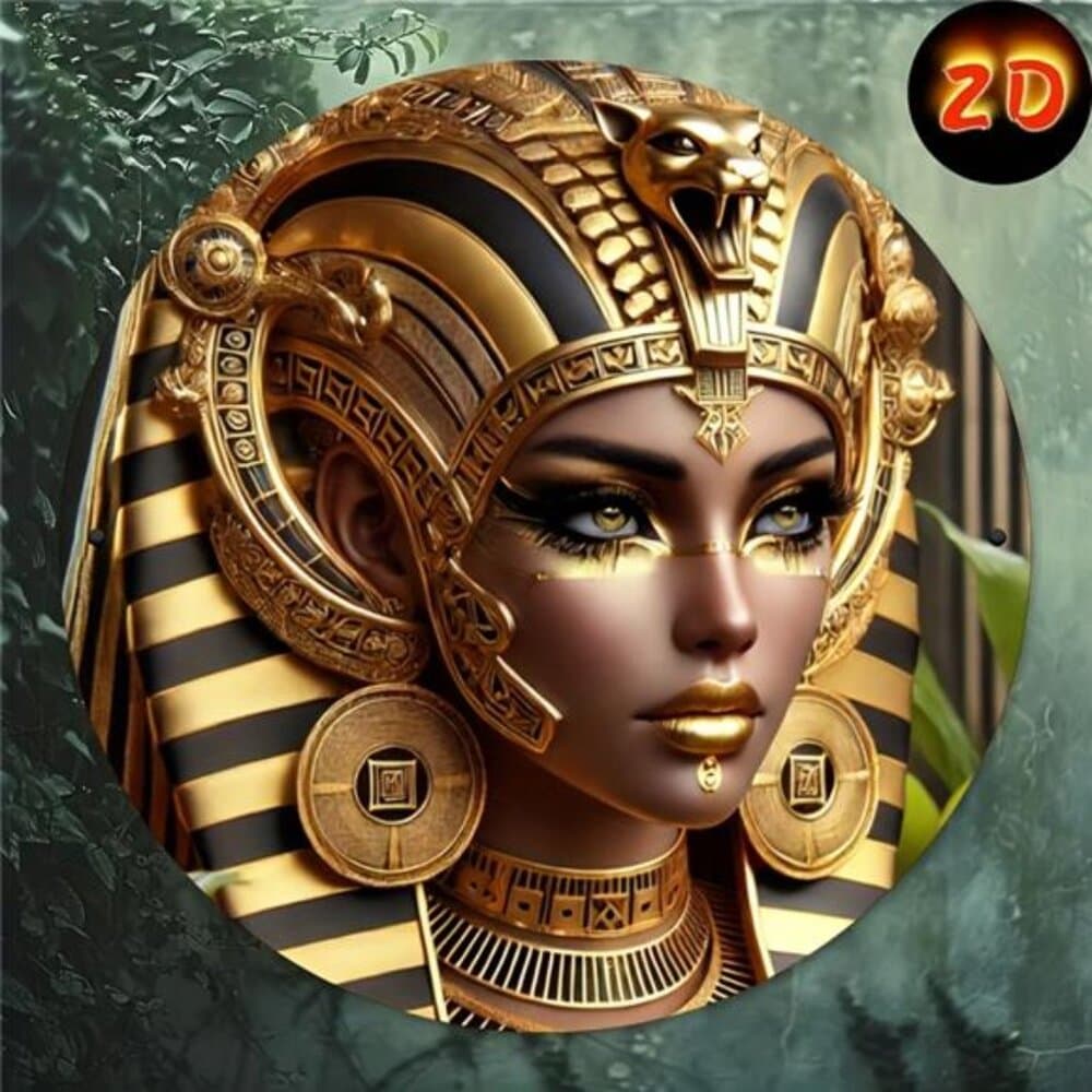 Elegant Egyptian Queen Sign] Elegant 1pc 2D Flat Ancient Egyptian Queen Metal - Thumbnail 5