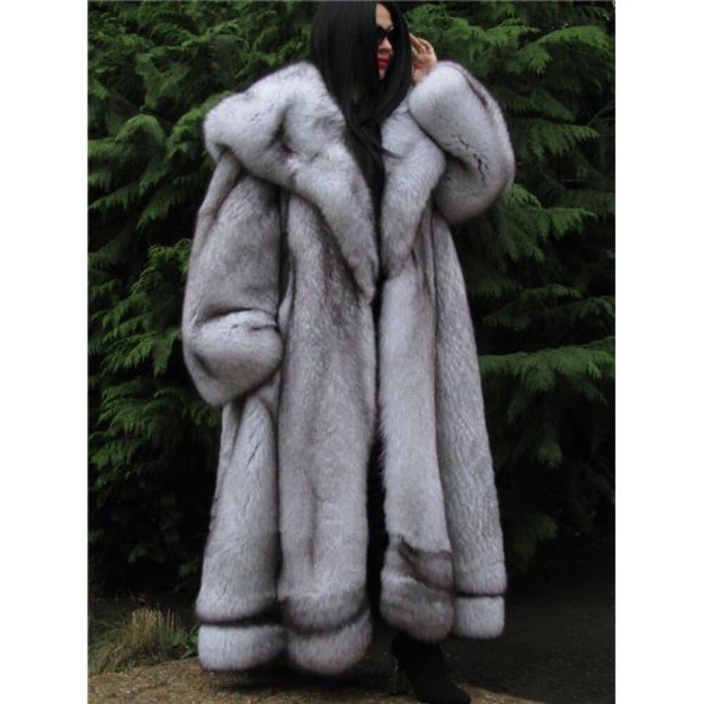 Winter Fashion Fomen's Fur Coat Long Hooded Women's Thick Thermal Coat Fluffy - Thumbnail 16