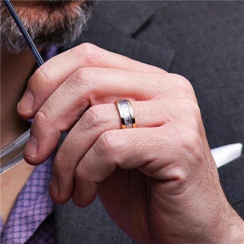 Men's Stainless Steel Ring & 2pcs Women's Fully Paved Shiny Cubic Zirconia - Thumbnail 8