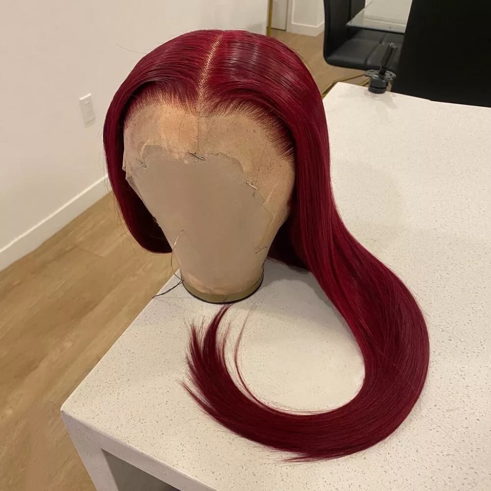 Dark Red Beautiful Lace Front Wig - Thumbnail 3