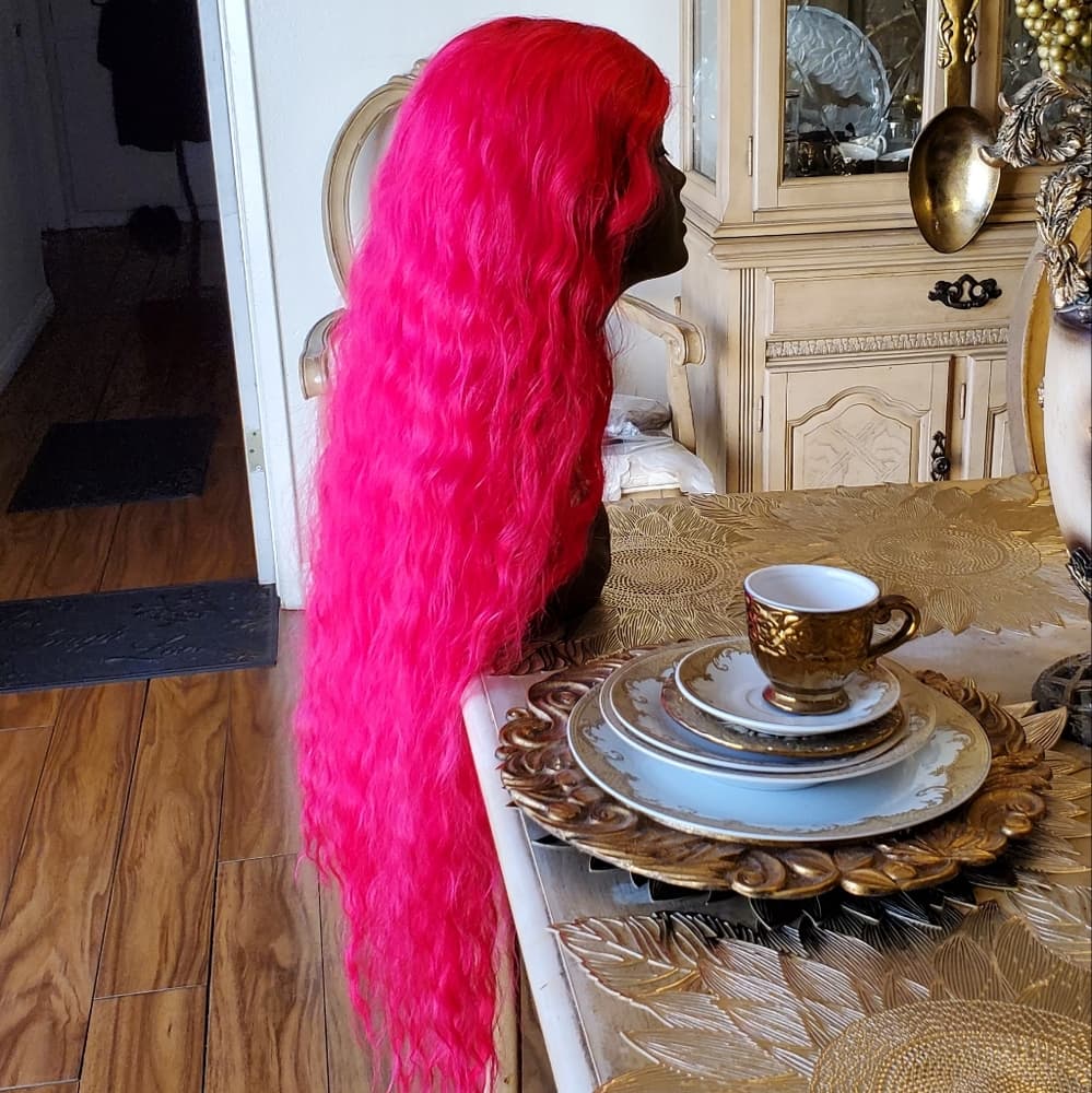 Dark Pink Beauty Lace Front Wig - Thumbnail 5