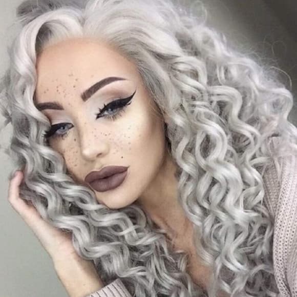 Gray Curly Beauty Lace Front Wig - Thumbnail 3