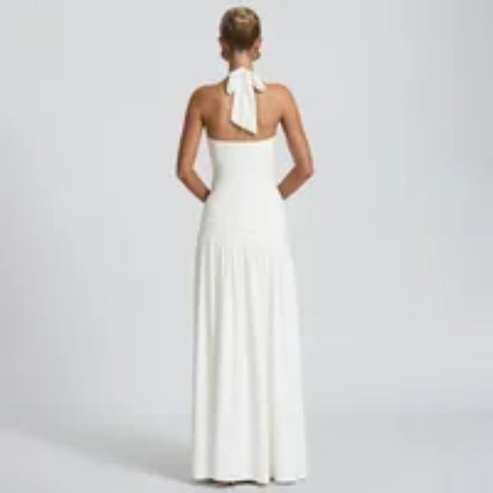 Sexy Strapless Folded Hem Split Long Dress European Women's Fashion Summer New - Thumbnail 4