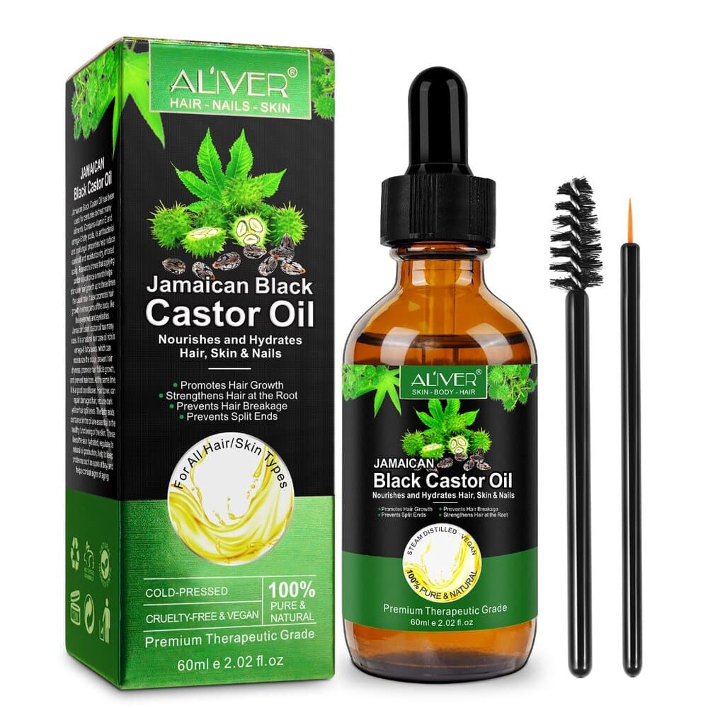 ALIVER Castor Oil Natural Massage Oil Moisturizing Jamaican Black Castor for - Thumbnail 3