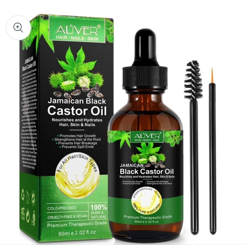 ALIVER Castor Oil Natural Massage Oil Moisturizing Jamaican Black Castor for - Thumbnail 6