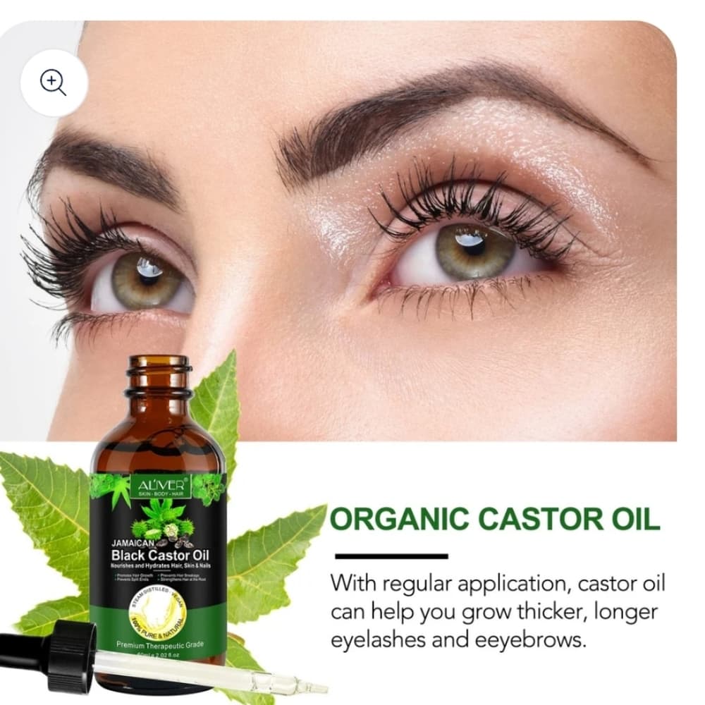ALIVER Castor Oil Natural Massage Oil Moisturizing Jamaican Black Castor for