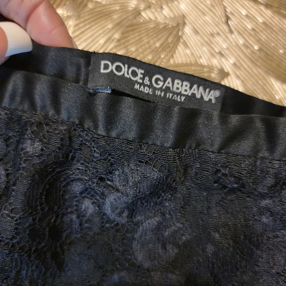 Dolce & Gabbana Black Lace Pencil Skirt - Thumbnail 4