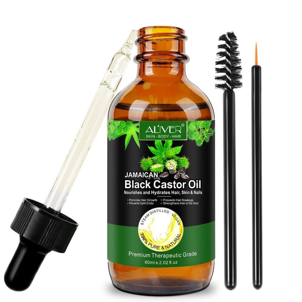 ALIVER Castor Oil Natural Massage Oil Moisturizing Jamaican Black Castor for