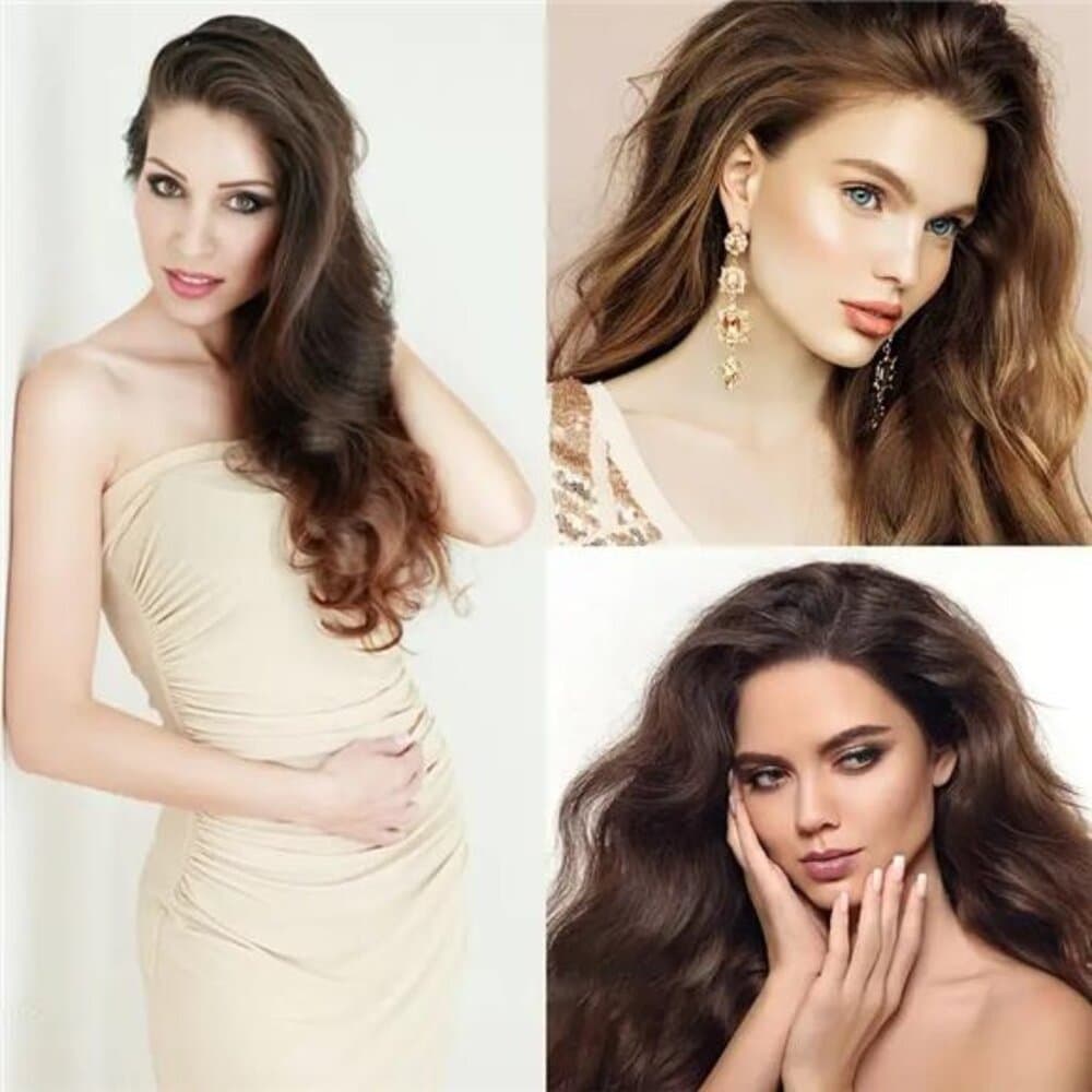 Clip In Hair Extensions 7 PCS Full Head 22 Inch Long Curly Wavy Synthetic Hair - Thumbnail 5