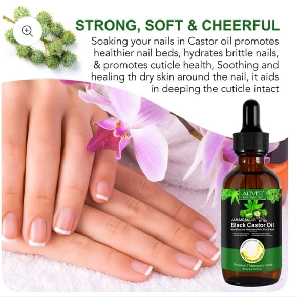 ALIVER Castor Oil Natural Massage Oil Moisturizing Jamaican Black Castor for - Thumbnail 11