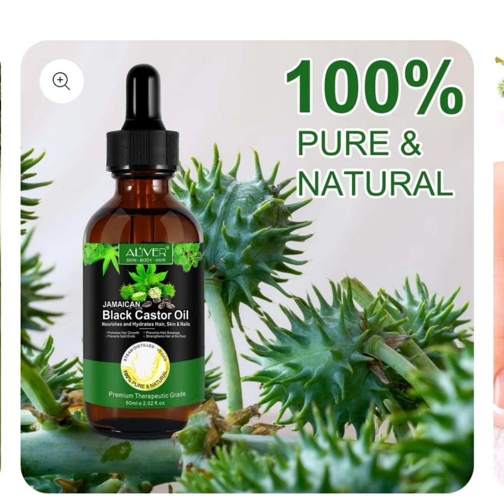 ALIVER Castor Oil Natural Massage Oil Moisturizing Jamaican Black Castor for - Thumbnail 9