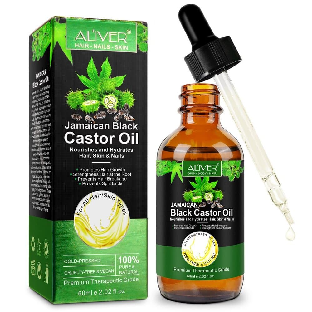 ALIVER Castor Oil Natural Massage Oil Moisturizing Jamaican Black Castor for - Thumbnail 6