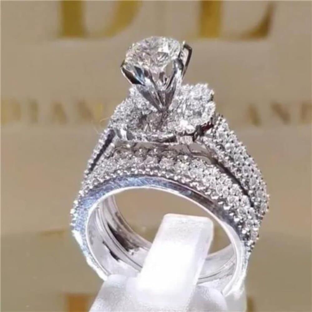 Promise Rings for Couples Jewelry Fashion 925 Sterling Silver Shiny Full - Thumbnail 3