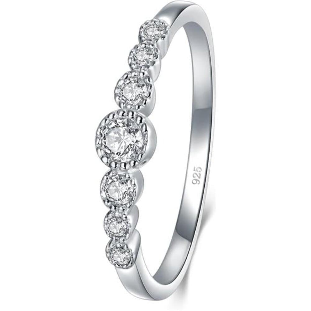 925 Sterling Silver Ring, Cubic Zirconia CZ Eternity Engagement Wedding - Thumbnail 4
