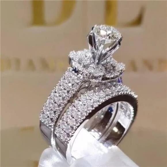 Promise Rings for Couples Jewelry Fashion 925 Sterling Silver Shiny Full - Thumbnail 8