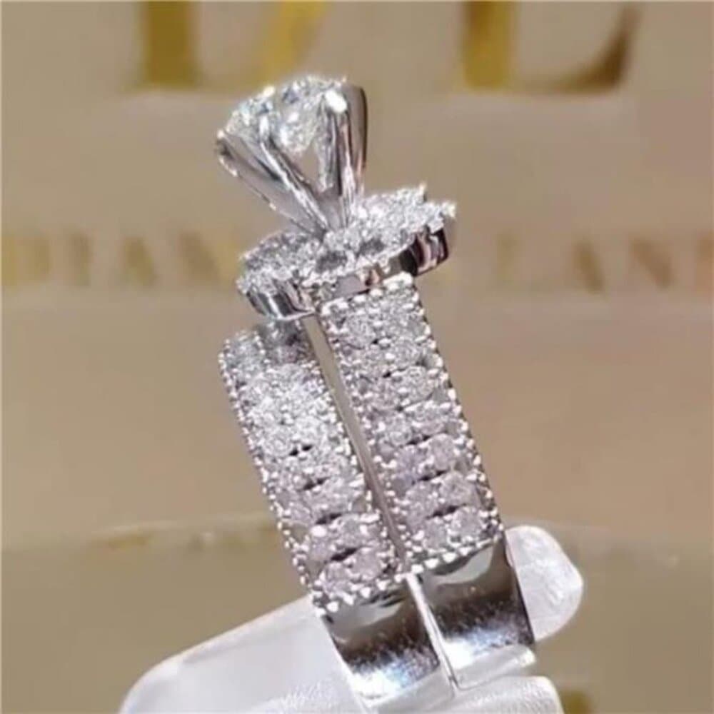 Promise Rings for Couples Jewelry Fashion 925 Sterling Silver Shiny Full - Thumbnail 4