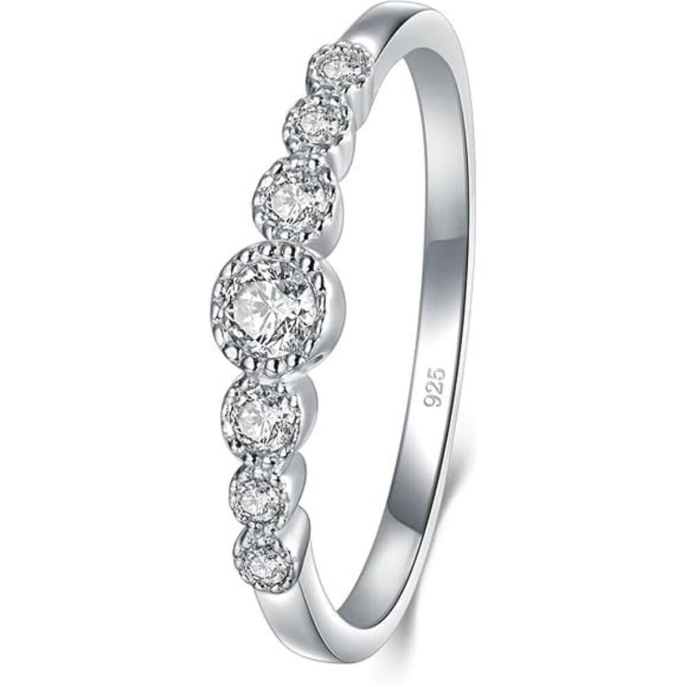 925 Sterling Silver Ring, Cubic Zirconia CZ Eternity Engagement Wedding - Thumbnail 3