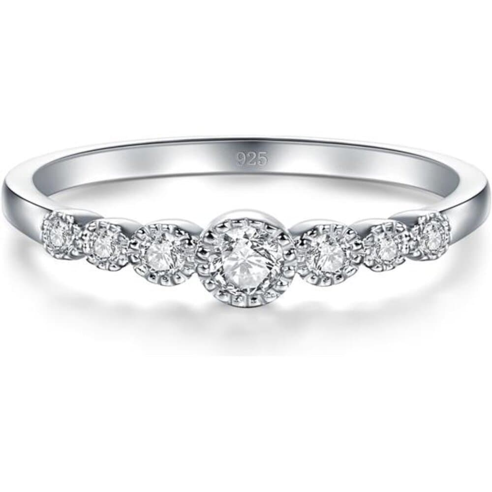 925 Sterling Silver Ring, Cubic Zirconia CZ Eternity Engagement Wedding