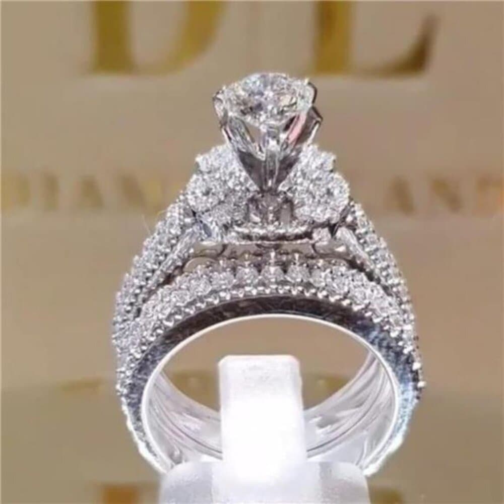Promise Rings for Couples Jewelry Fashion 925 Sterling Silver Shiny Full - Thumbnail 2