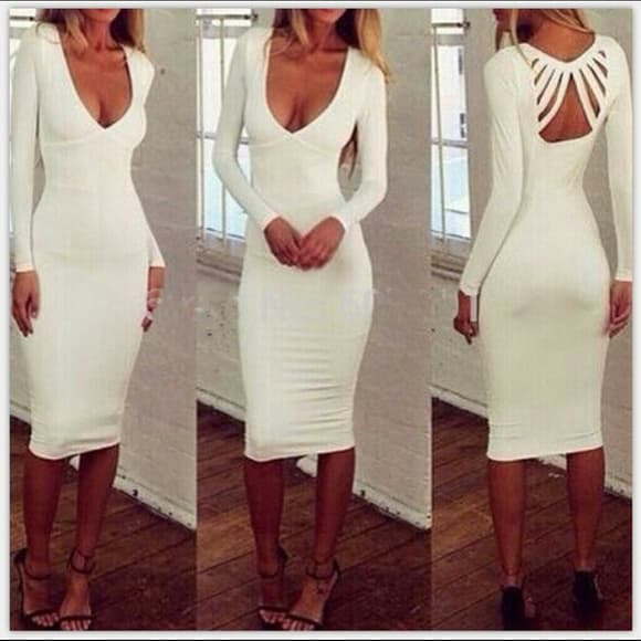 Beautiful White Pencil Dress! - Thumbnail 4
