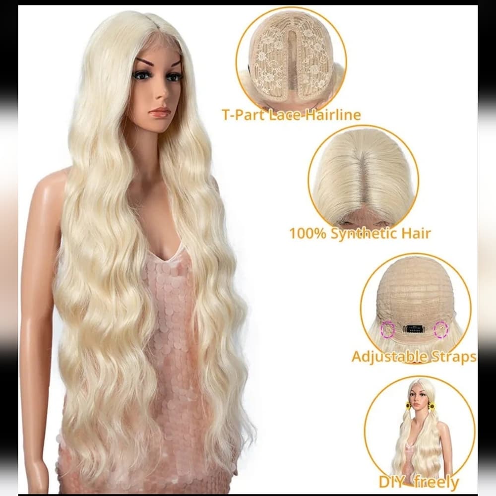 Blonde Straight Wavy Beauty Lace Front Wig - Thumbnail 5