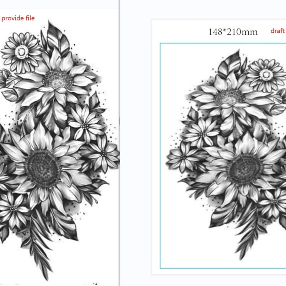 Rose Temporary Tattoo Waterproof - Thumbnail 3