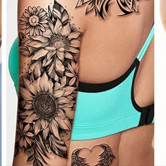Rose Temporary Tattoo Waterproof - Thumbnail 6