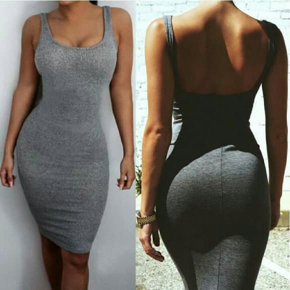 Sexy Gray Dress Backless Night Dress!! - Thumbnail 2