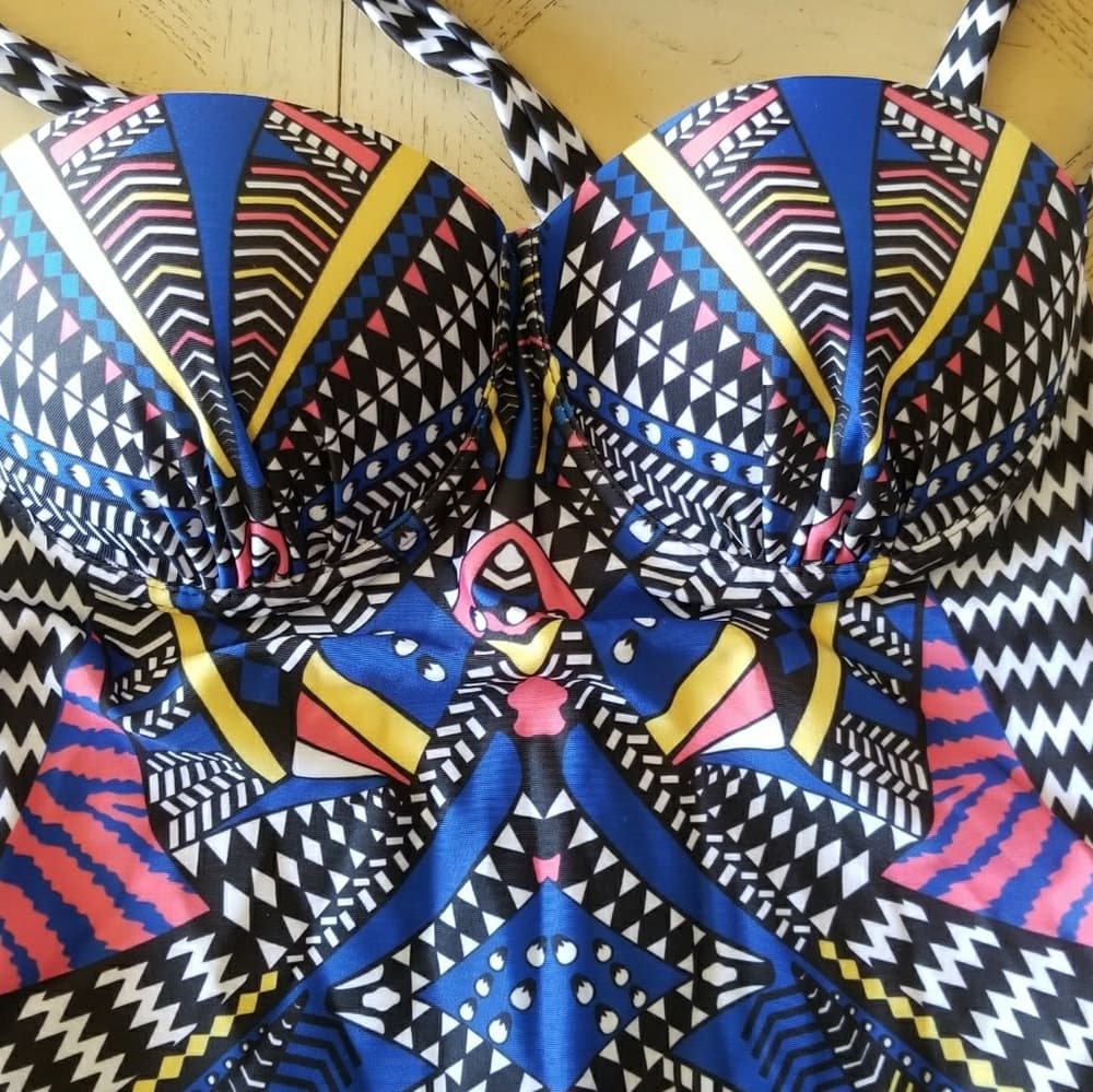 Swimwear Bathing Monokini Push Up Padded Bikini - Thumbnail 4