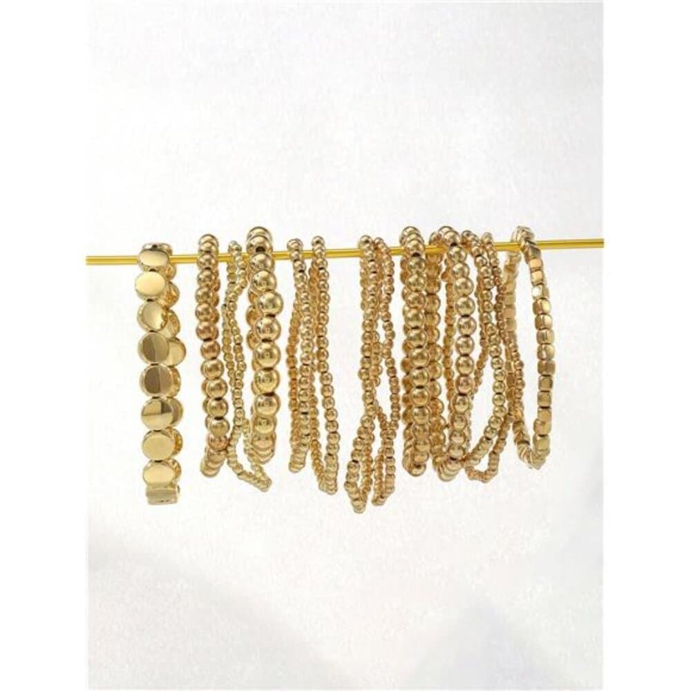 Boho Style Beaded Bracelet Set For Women, Minimalist Star & Round - Thumbnail 4