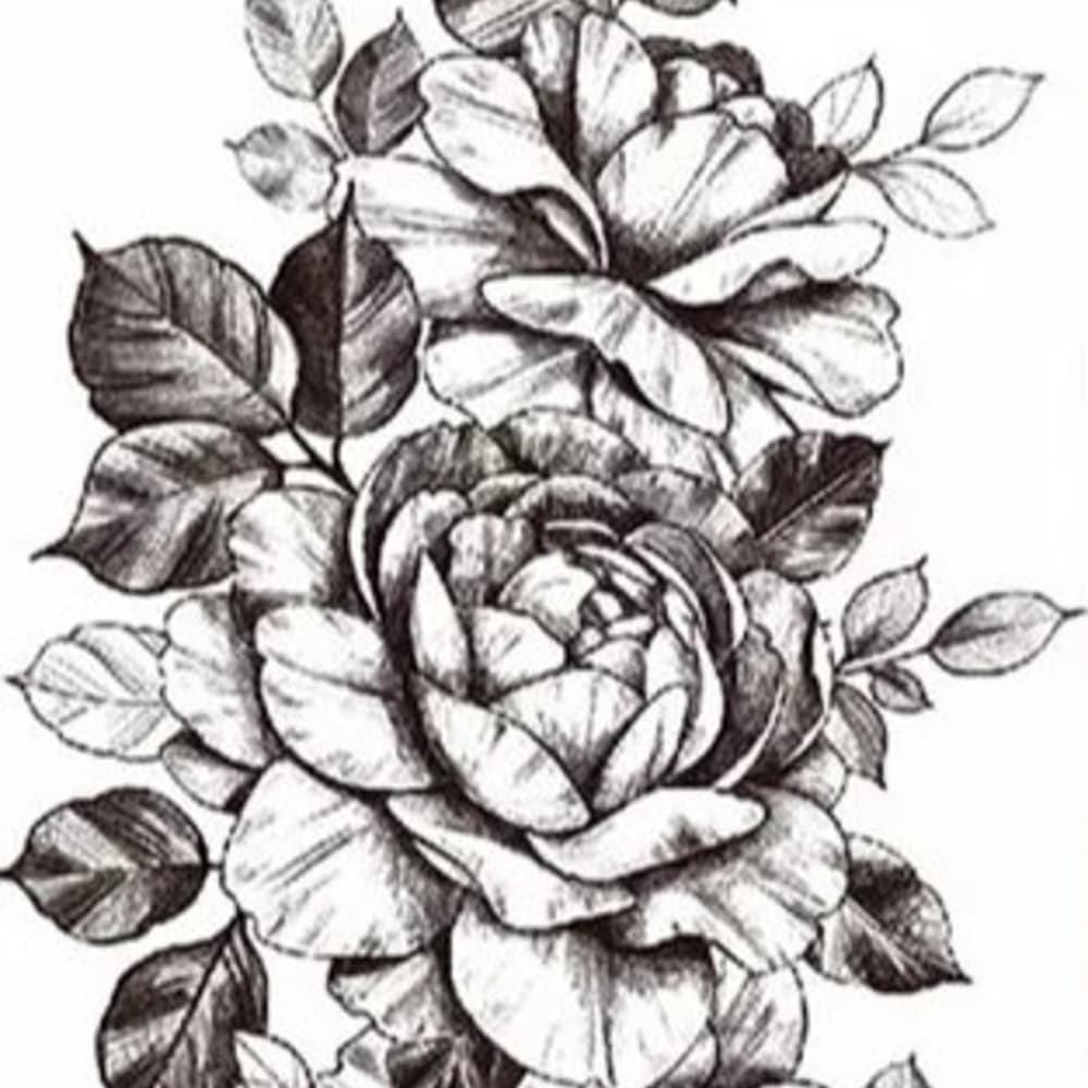 Rose Temporary Tattoo Waterproof - Thumbnail 2
