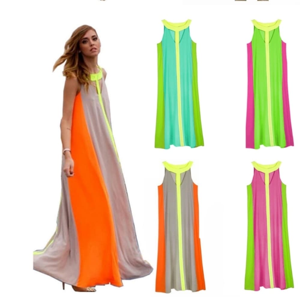 Multicolor Maxi Sundress - Thumbnail 2