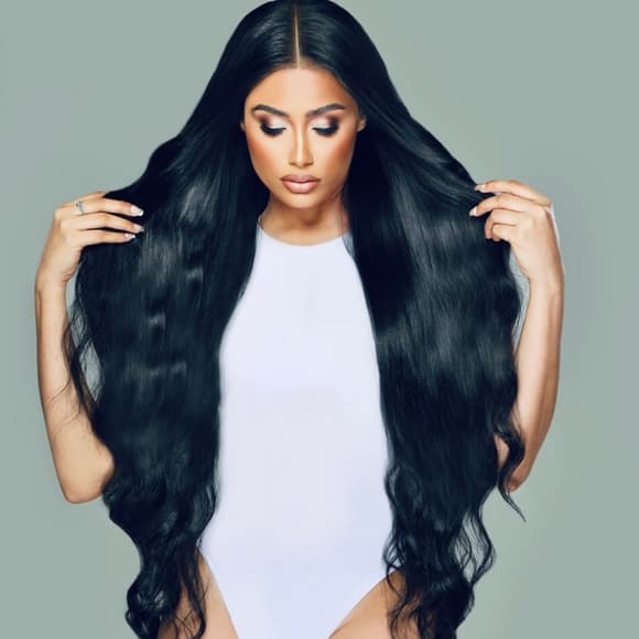 Black Virgin Remy Lace Front Wig 28-34 inches!! - Thumbnail 10
