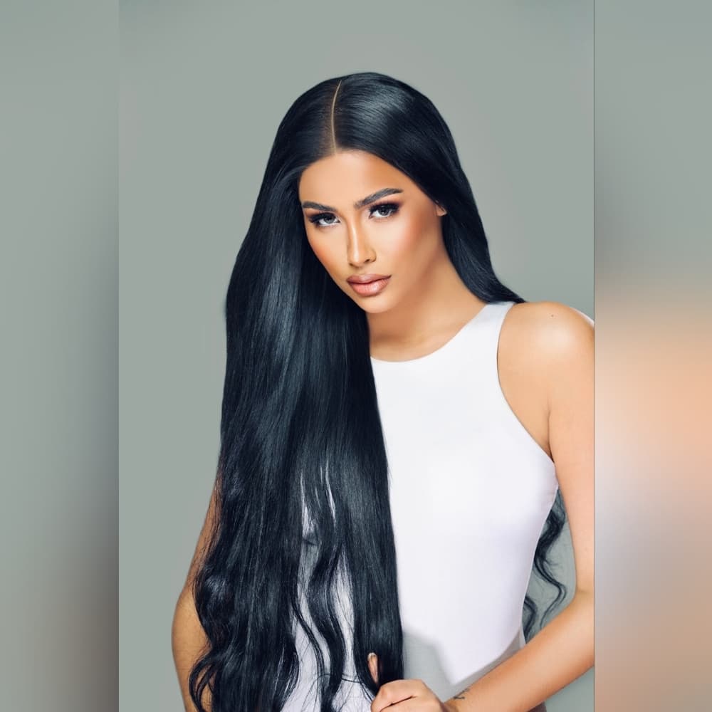 Black Virgin Remy Lace Front Wig 28-34 inches!! - Thumbnail 8